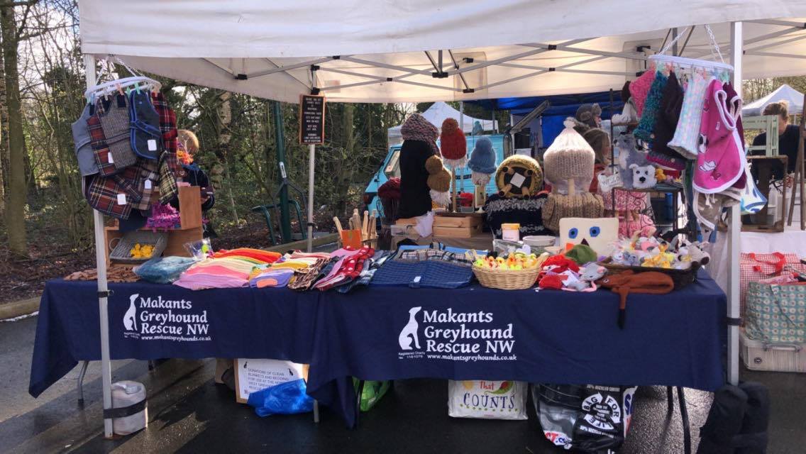Fundraising at Haigh Woodland Artisan market Makants Greyhound Rescue N.W